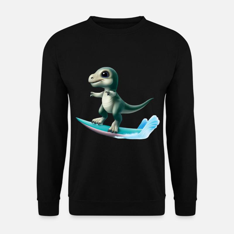 Surfer Dino - Unisex Sweatshirt - black