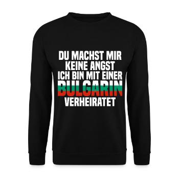 Du machst mir Keine Angst ich bin mit einer Bulgar - Unisex Pullover - Schwarz - Vorne - Alina (178cm) & Michal (187cm)
