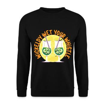 Feuchte deine Pfeife an - Unisex Pullover - Schwarz - Vorne - Alina (178cm) & Michal (187cm)