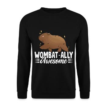Wombat-verbündeter Awesome Wombat Australian - Unisex Pullover - Schwarz - Vorne - Alina (178cm) & Michal (187cm)