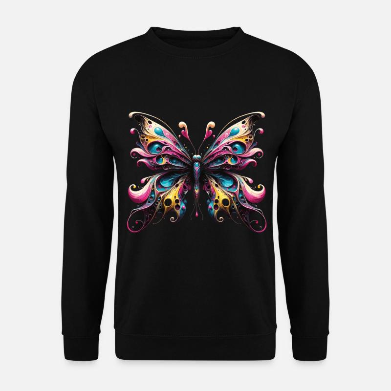 Visionäre Flügel Surrealistischer Schmetterling - Unisex Pullover - Schwarz