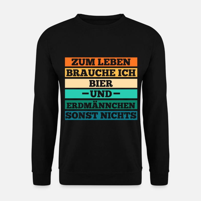 Bier Erdmännchen - Unisex Pullover - Schwarz