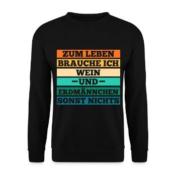 Wein Erdmännchen - Unisex Pullover - Schwarz - Vorne - Alina (178cm) & Michal (187cm)
