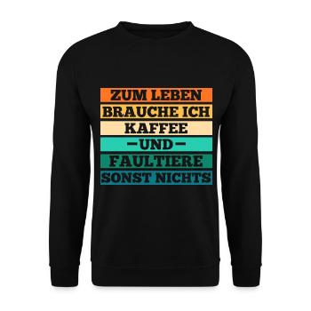Kaffee Faultier - Unisex Pullover - Schwarz - Vorne - Alina (178cm) & Michal (187cm)
