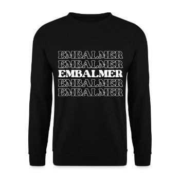 Embalmer Mortician Funeral Director Undertaker - Unisex Sweatshirt - black - Front - Alina (178cm) & Michal (187cm)