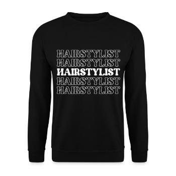Hairstylist Hairdresser Barber Stylist Haircutter - Unisex Sweatshirt - black - Front - Alina (178cm) & Michal (187cm)