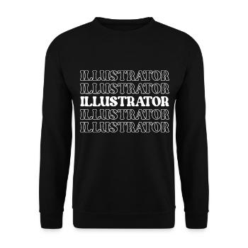 Illustrateur Artiste Graphiste Créateur d’images - Sweat-shirt Unisexe - noir - Devant - Alina (178cm) & Michal (187cm)