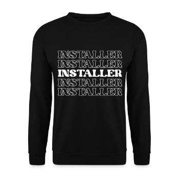Installateur, Technicien, Ajusteur, Assembleur, Fixateur - Sweat-shirt Unisexe - noir - Devant - Alina (178cm) & Michal (187cm)