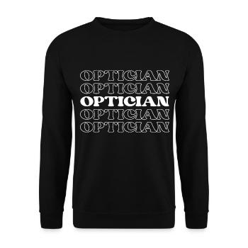 Optician Eyewear Specialist Eyeglass Fitter Eye - Unisex Sweatshirt - black - Front - Alina (178cm) & Michal (187cm)