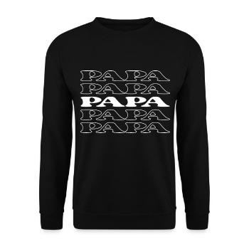 Papa Dad Father Pop Old Man - Unisex Sweatshirt - black - Front - Alina (178cm) & Michal (187cm)