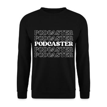 Podcaster Host Broadcaster Radio Presenter - Unisex Sweatshirt - black - Front - Alina (178cm) & Michal (187cm)