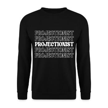 Filmvorführer Filmbetreiber Filmbetreiber Film - Unisex Pullover - Schwarz - Vorne - Alina (178cm) & Michal (187cm)