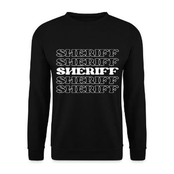 Sheriff Law Enforcement Officer Police Officer - Unisex Sweatshirt - black - Front - Alina (178cm) & Michal (187cm)
