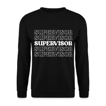 Superviseur Manager Leader en chef Surveillant - Sweat-shirt Unisexe - noir - Devant - Alina (178cm) & Michal (187cm)