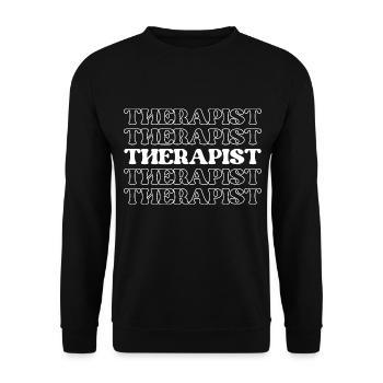 Thérapeute Conseiller Guérisseur Psychothérapeute - Sweat-shirt Unisexe - noir - Devant - Alina (178cm) & Michal (187cm)