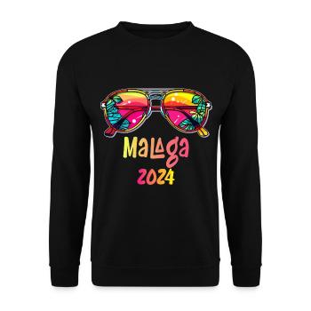 Malaga 2024 Spanien Urlaub - Unisex Pullover - Schwarz - Vorne - Alina (178cm) & Michal (187cm)