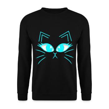 Chat Chats Chaton Chat Visage - Sweat-shirt Unisexe - noir - Devant - Alina (178cm) & Michal (187cm)