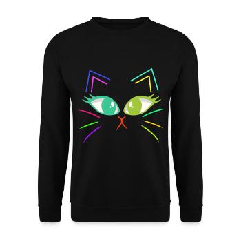 Chats Chat Chat Visage Rétro Années 80 Années 90 - Sweat-shirt Unisexe - noir - Devant - Alina (178cm) & Michal (187cm)