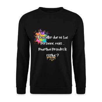Humour de bureau ironie sarcasme - Sweat-shirt Unisexe - noir - Devant - Alina (178cm) & Michal (187cm)