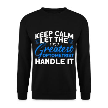 Ophthalmologist Optometry Optician Optician Optician Optician - Unisex Sweatshirt - black - Front - Alina (178cm) & Michal (187cm)