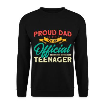 Père d’une famille d’adolescents officielle - Sweat-shirt Unisexe - noir - Devant - Alina (178cm) & Michal (187cm)