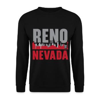 Reno Nevada USA State of America Travel Nevadan - Unisex Sweatshirt - black - Front - Alina (178cm) & Michal (187cm)