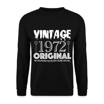 JAHRGANG 1972 - Unisex Pullover - Schwarz - Vorne - Alina (178cm) & Michal (187cm)