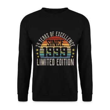 Édition limitée 1999 24e anniversaire Cadeau - Sweat-shirt Unisexe - noir - Devant - Alina (178cm) & Michal (187cm)