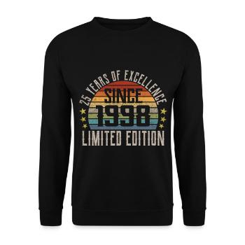 Limited Edition 1998 Geschenk Zum 25. Geburtstag - Unisex Pullover - Schwarz - Vorne - Alina (178cm) & Michal (187cm)