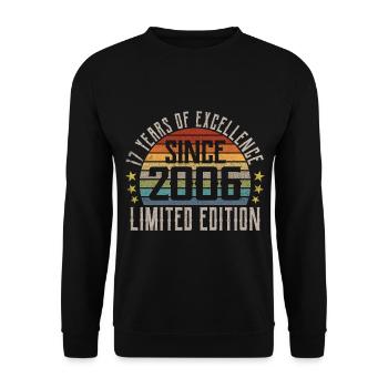 Limited Edition 2006 Geschenk Zum 17. Geburtstag - Unisex Pullover - Schwarz - Vorne - Alina (178cm) & Michal (187cm)