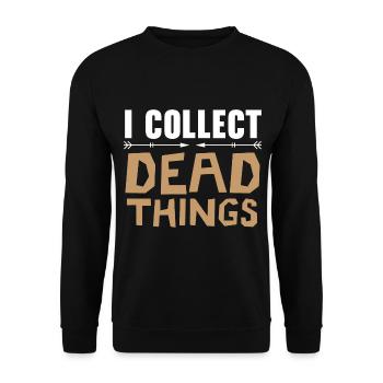 Ich sammle tote Dinge Jagdtaxidermie - Unisex Pullover - Schwarz - Vorne - Alina (178cm) & Michal (187cm)