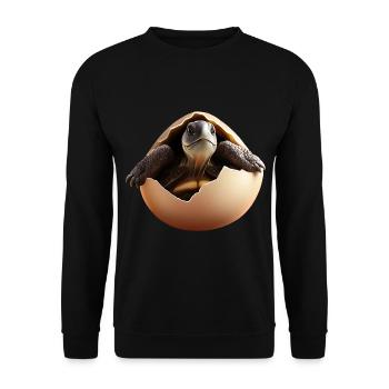 La tortue éclot de l’œuf - Sweat-shirt Unisexe - noir - Devant - Alina (178cm) & Michal (187cm)
