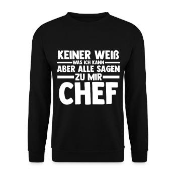 Arbeit Kollegen Büro Teamleiter Führungskraft Chef - Unisex Pullover - Schwarz - Vorne - Alina (178cm) & Michal (187cm)