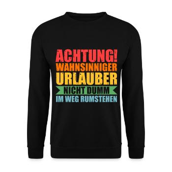 Sommerurlaub Urlauber Urlaub - Unisex Pullover - Schwarz - Vorne - Alina (178cm) & Michal (187cm)