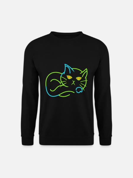 Vintage Katze Retro Stubentiger müde - Unisex Pullover - Schwarz