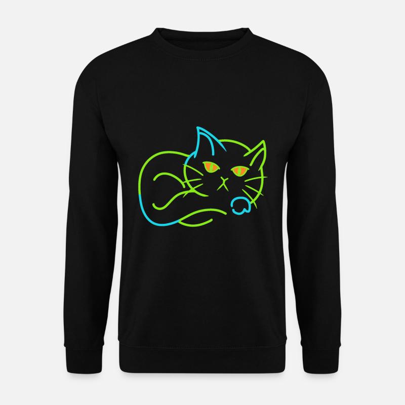 Vintage Katze Retro Stubentiger müde - Unisex Pullover - Schwarz