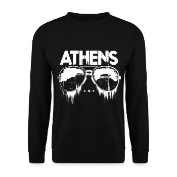 Athens Grunge Design - Unisex Sweatshirt - black - Front - Alina (178cm) & Michal (187cm)