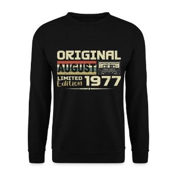 Août 1977 - Né en Août 1977 Construit en Août 1977 - Sweat-shirt Unisexe - noir - Devant - Alina (178cm) & Michal (187cm)