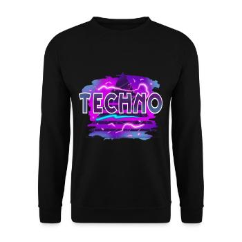 Techno - Unisex Pullover - Schwarz - Vorne - Alina (178cm) & Michal (187cm)