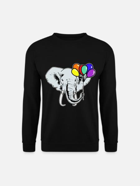 Elefant Regnbue LGBT Elefant Balloner Bøsse - Unisex sweater - sort