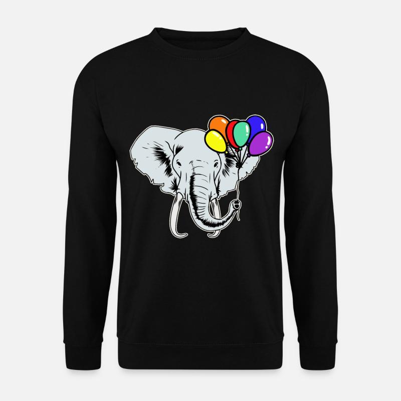 Elefanten Elefant Luftballons Regenbogen LGBT - Unisex Pullover - Schwarz