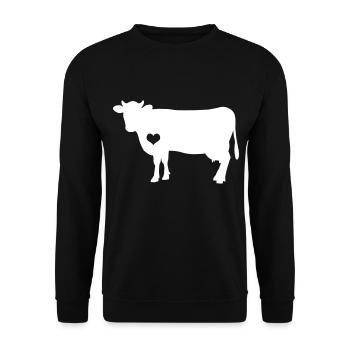 Vache vache ferme agriculture cadeau - Sweat-shirt Unisexe - noir - Devant - Alina (178cm) & Michal (187cm)