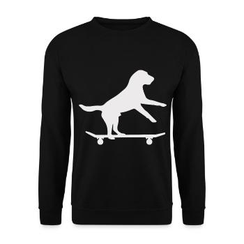 Skateboard Dog - Unisex Pullover - Schwarz - Vorne - Alina (178cm) & Michal (187cm)