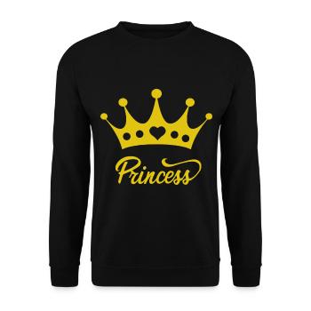 Princess with Queen King Crown Prinzessin Krone - Unisex Sweatshirt - black - Front - Alina (178cm) & Michal (187cm)