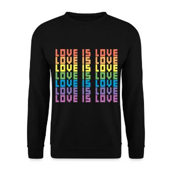 LGBTQ Love Is Love Gay Lesbian Pride Equality Gift - Unisex Sweatshirt - black - Front - Alina (178cm) & Michal (187cm)