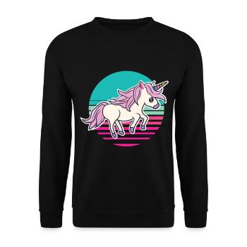 Unicorn Licorne Cheval Fabelwesen Unicorns - Sweat-shirt Unisexe - noir - Devant - Alina (178cm) & Michal (187cm)