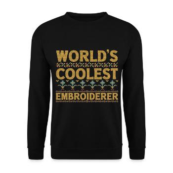 Embroidery Cross Stitch Embroidery Gift - Unisex Sweatshirt - black - Front - Alina (178cm) & Michal (187cm)
