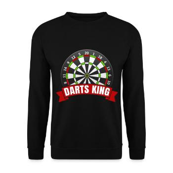 Darts King - Dart Dartspieler Dartscheibe - Unisex Pullover - Schwarz - Vorne - Alina (178cm) & Michal (187cm)