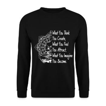 Namaste - Buddha - Unisex Sweatshirt - black - Front - Alina (178cm) & Michal (187cm)