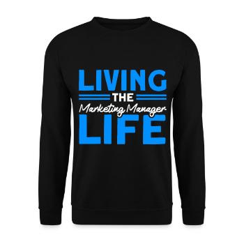 Leben Marketing Manager Digitales Marketing - Unisex Pullover - Schwarz - Vorne - Alina (178cm) & Michal (187cm)